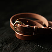 Аксессуары handmade. Livemaster - original item Belt classic handmade leather 15 mm-Red. Handmade.