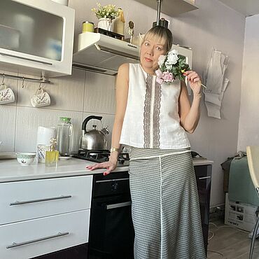 Одежда ручной работы. Ярмарка Мастеров - ручная работа Юбка миди "Жаккардовый дуэт". Handmade.