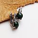 Earrings with malachite emerald mysterious forest, Earrings, Gatchina,  Фото №1
