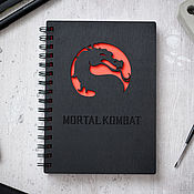 Канцелярские товары handmade. Livemaster - original item Mortal Kombat Wooden Notebook. Handmade.