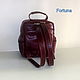 Order Leather backpack ' Small Burgundy'. Sergei. Livemaster. . Backpacks Фото №3