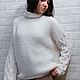 Свитер женский белый  вязаный из шерсти. Свитеры. Sweater Star Вязание на заказ.. Интернет-магазин Ярмарка Мастеров.  Фото №2