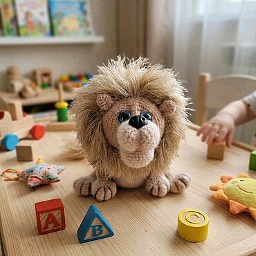 Куклы и игрушки ручной работы. Ярмарка Мастеров - ручная работа Вязаная игрушка Лев Лион. Handmade.