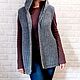 Жилет женский вязаный из шерсти темно-серого цвета. Жилеты. AccessoriesWool мягко и комфортно. Ярмарка Мастеров.  Фото №5