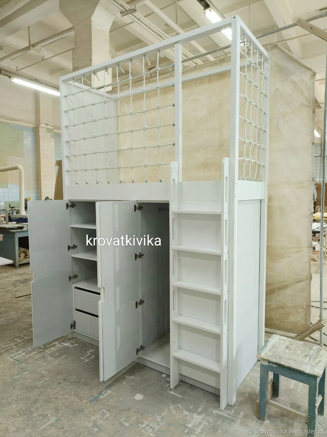 Детская кровать чердак домик со шкафом снизу в интернет-магазине ...