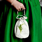 Сумки и аксессуары handmade. Livemaster - original item Velvet handbag "May Lily of the valley". Handmade.