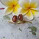 Серьги гвоздики с солнечным камнем. Серьги-пусеты. Karma-jewelry. Интернет-магазин Ярмарка Мастеров.  Фото №2