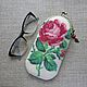 Glasses case 'rose Eden' eyeglass case beaded with clasp, Eyeglass case, Zheleznodorozhny,  Фото №1