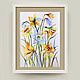 Watercolor Daffodils - spring Gift painting flowers. Pictures. Multicolor Gallery. Online shopping on My Livemaster.  Фото №2
