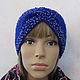 Headband with beads and beads, blue. Bandage. Cozy corner (nadejdamoshkina). Online shopping on My Livemaster.  Фото №2