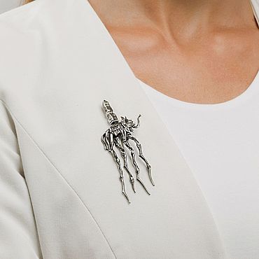 Украшения ручной работы. Ярмарка Мастеров - ручная работа Серебряная брошь SURREAL ELEPHANT BLACK слоны Сальвадора Дали. Handmade.
