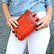 Red Shiny Python leather handbag. Classic Bag. exotiqpython. My Livemaster. Фото №4