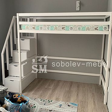 Для дома и интерьера ручной работы. Ярмарка Мастеров - ручная работа Кровать чердак с лесенкой комод. Handmade.
