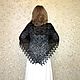 Order Black hand knit shawl,Lace Russian shawl,Wool wrap,Mourning cape №98. Oksana (superplatok). Livemaster. . Shawls Фото №3