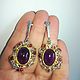 Purple earrings with amethyst and rhodolites. Earrings. SELENA. My Livemaster. Фото №4