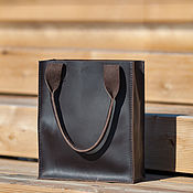 Сумки и аксессуары handmade. Livemaster - original item Leather bag dark brown. Handmade.