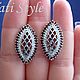 Серьги c гранатом ,,MESH ,,. Серьги классические. Tati Style. Ярмарка Мастеров.  Фото №6