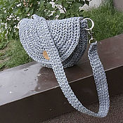 Сумки и аксессуары handmade. Livemaster - original item Crossbody bag: Knitted bag made of cotton cord. Handmade.