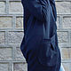 Пальто Navy Asymmetric Hoodded на подкладе. Пальто. MILENA (aakasha). Ярмарка Мастеров.  Фото №5