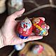 Huevo pintado de madera, 7 cm, Easter souvenirs, Moscow,  Фото №1