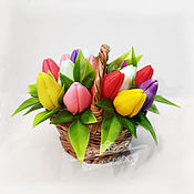 Косметика ручной работы handmade. Livemaster - original item Soap Basket of tulips flowers gift for March 8 wedding. Handmade.