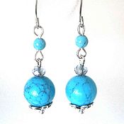 Украшения handmade. Livemaster - original item earrings with turquoise. Handmade.
