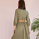 Olive-colored linen dress with a collar. Dresses. molinialife. My Livemaster. Фото №4