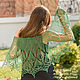 Emerald Minishal openwork knitted linen. Capes. Bright Shawls by BorchankaZL. My Livemaster. Фото №6