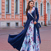 Вечернее платье в Русском стиле. Платье на выпускной