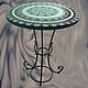 Wrought iron table with a mosaic of 'Marsala' D-60cm, Tables, Moscow,  Фото №1