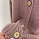 Пудровый вязаный кардиган с пуговицами. Кардиганы. Knitwear by Elena Doroshina. Ярмарка Мастеров.  Фото №8