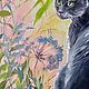 Картина холст масло пейзаж "Кот с зелёными глазами". Картины. Картины Наталии и Елены (NataLenaArt). Ярмарка Мастеров.  Фото №5