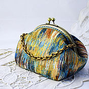 Purse with Gold Clasp Silver Paisley, A Gift for the New Year