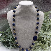 Украшения handmade. Livemaster - original item Natural Lapis lazuli necklace with connector. Handmade.