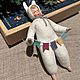 Ёлочная игрушка из ваты «Зайчик с флажками». Елочные игрушки. Семейные традиции( Наталья). Ярмарка Мастеров.  Фото №5