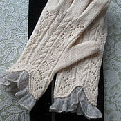 Аксессуары handmade. Livemaster - original item Gloves: Cream merino gloves. Handmade.