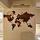 Многоуровневая карта мира из дерева Паззл, Карты мира, Челябинск,  Фото №1