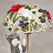 Для дома и интерьера handmade. Livemaster - original item Kitten in the meadow table lamp. Handmade.