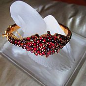 Винтаж handmade. Livemaster - original item 19th century Bracelet Bohemian Natural garnet Tombac gold Plated. Handmade.