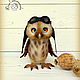 Needle felted toy owl Pilot, Felted Toy, St. Petersburg,  Фото №1