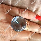Кольцо с сапфиром необлагороженным и бриллиантами