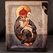 Картины и панно handmade. Livemaster - original item Wood icon of Saint Spyridon. Handmade.