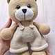 Вязаная игрушка Мишка в одежде. Амигуруми куклы и игрушки. Цветы и подарки ручной работы. Ярмарка Мастеров.  Фото №5