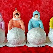 Сувениры и подарки handmade. Livemaster - original item Christmas toys: baby with a snowball (reproduction). Handmade.