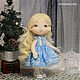 Order Doll-angel with feather wings, in a sky blue dress with snowflakes. CountryKids - doll with a soul. Livemaster. . Dolls Фото №3