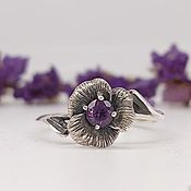 Серебряное кольцо с кианитом "Дар моря", для примера