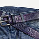 Cinturón de cuero azul Violeta, Straps, Ivanovo,  Фото №1