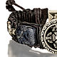 Leather Men's Bracelet Dumortierite Inserts Silver Men's Jewelry. Hard bracelet. malajemma. Online shopping on My Livemaster.  Фото №2