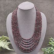 Украшения handmade. Livemaster - original item Natural garnet multi-row garnet necklace. Handmade.