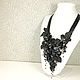 Necklace made of genuine black leather and stones, Night of Black Butterflies. Necklace. ms. Decorator. My Livemaster. Фото №4